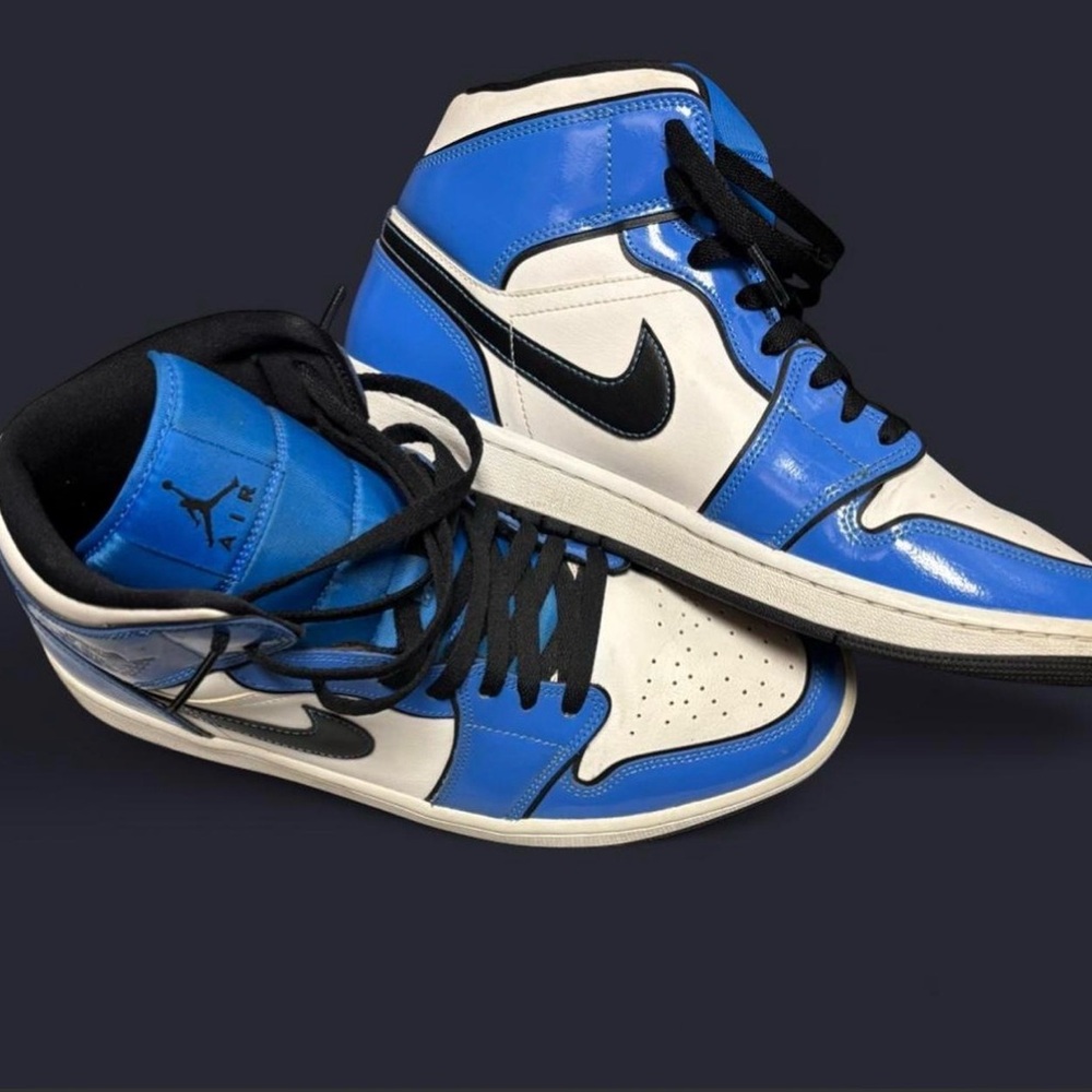 Nike High Top Sneakers - Blue, White, and Black